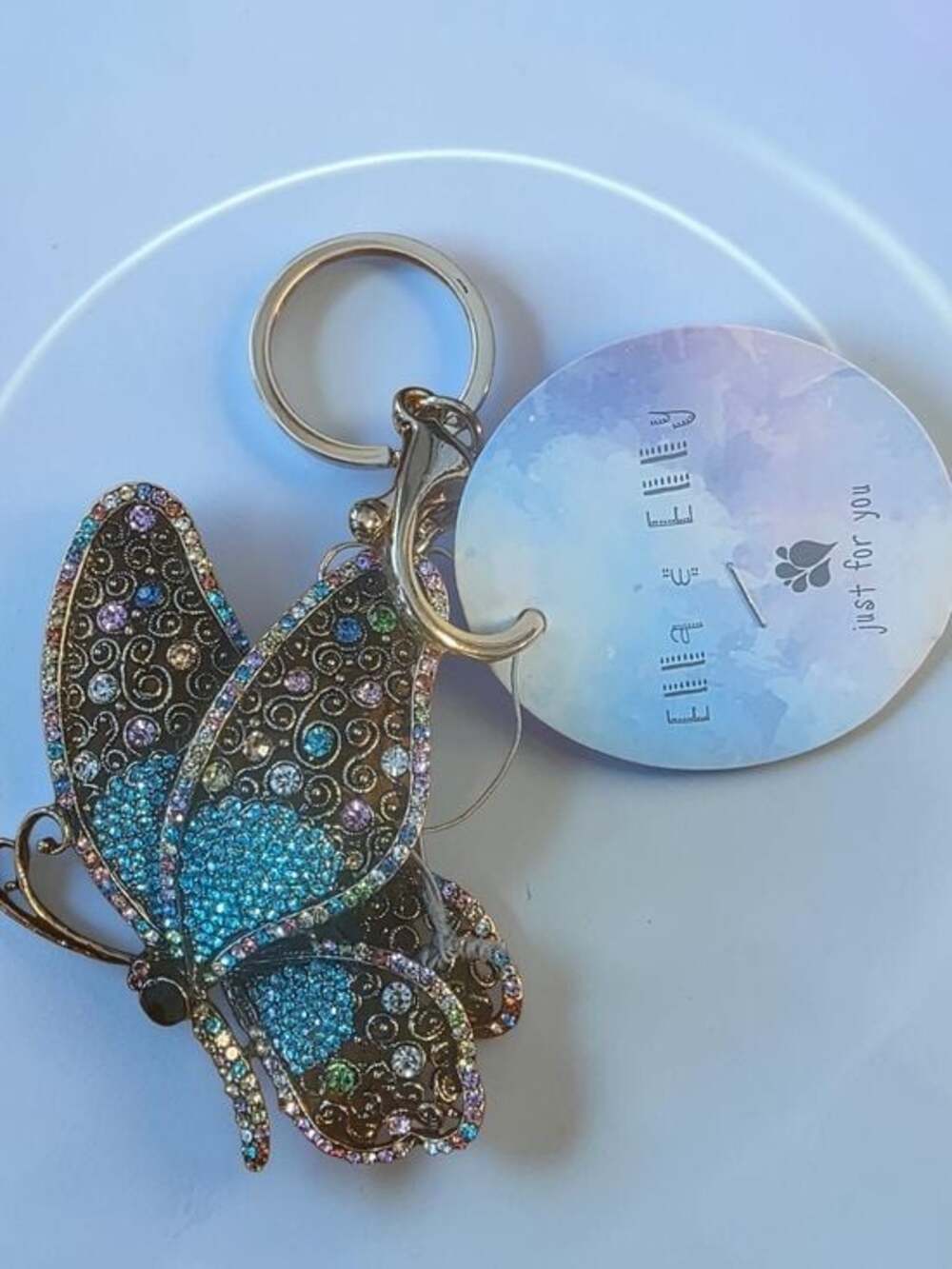 Ella & Elly Rhinestone Butterfly Keychain